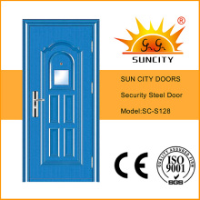 Superficie exterior de seguridad de acero metal puerta para exteriores (SC-S128)
